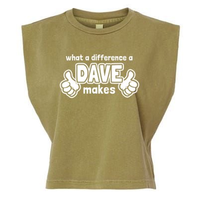 What A Difference A Dave Makes Gift Funny Saying David Gift Garment-Dyed Women's Muscle Tee