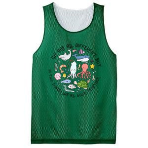 We Are Different But In This School We Swim Together Ocean Mesh Reversible Basketball Jersey Tank