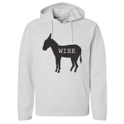 Wise Ass Donkey Funny Performance Fleece Hoodie