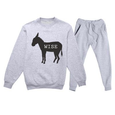 Wise Ass Donkey Funny Premium Crewneck Sweatsuit Set