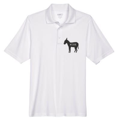 Wise Ass Donkey Funny Men's Origin Performance Pique Polo