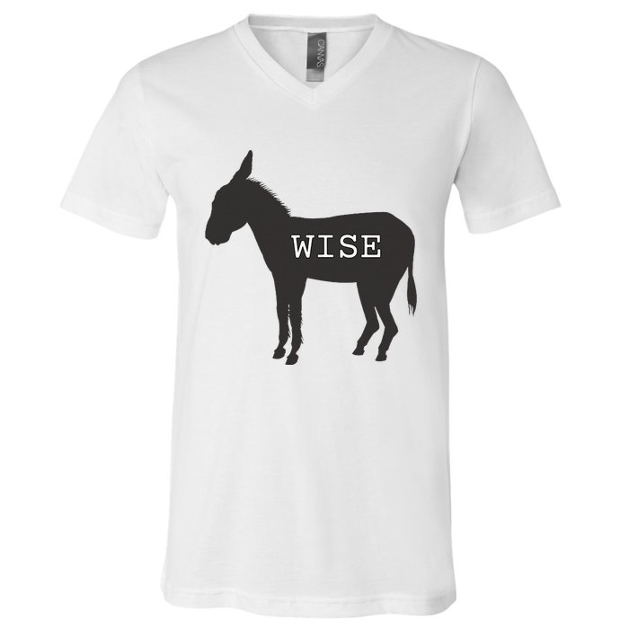 Wise Ass Donkey Funny V-Neck T-Shirt