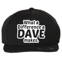 What A Difference A Dave Makes Wool Snapback Cap