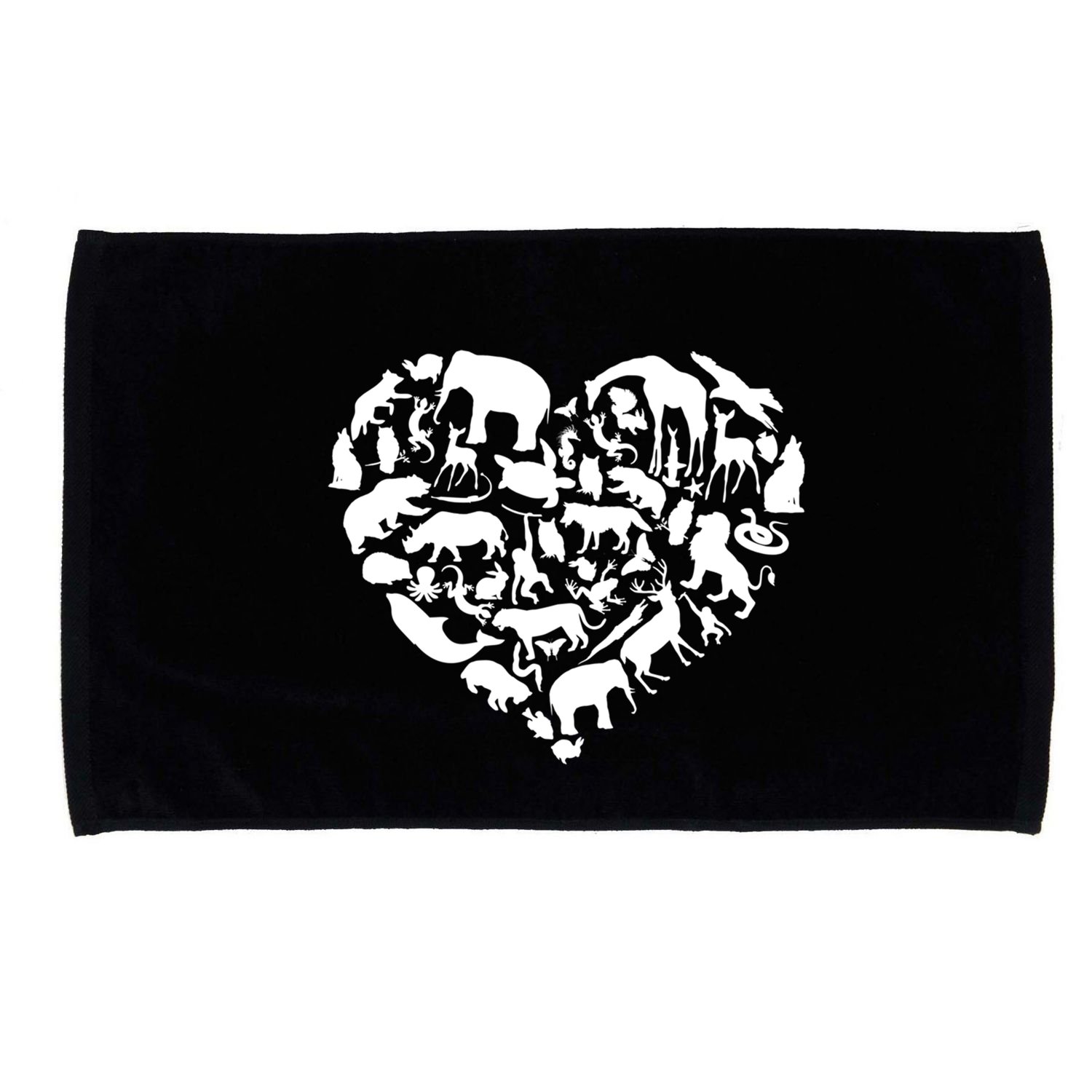 World Animals Day Love Heart Graphic Icon Planet Earth Day Funny Gift Microfiber Hand Towel