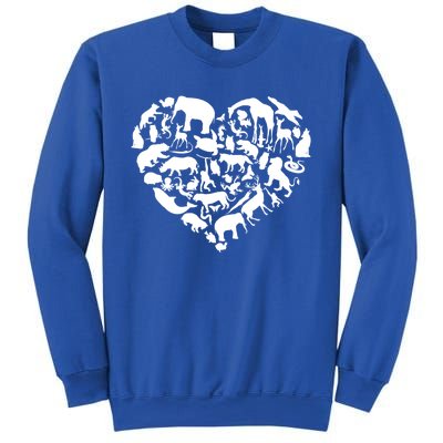 World Animals Day Love Heart Graphic Icon Planet Earth Day Funny Gift Sweatshirt