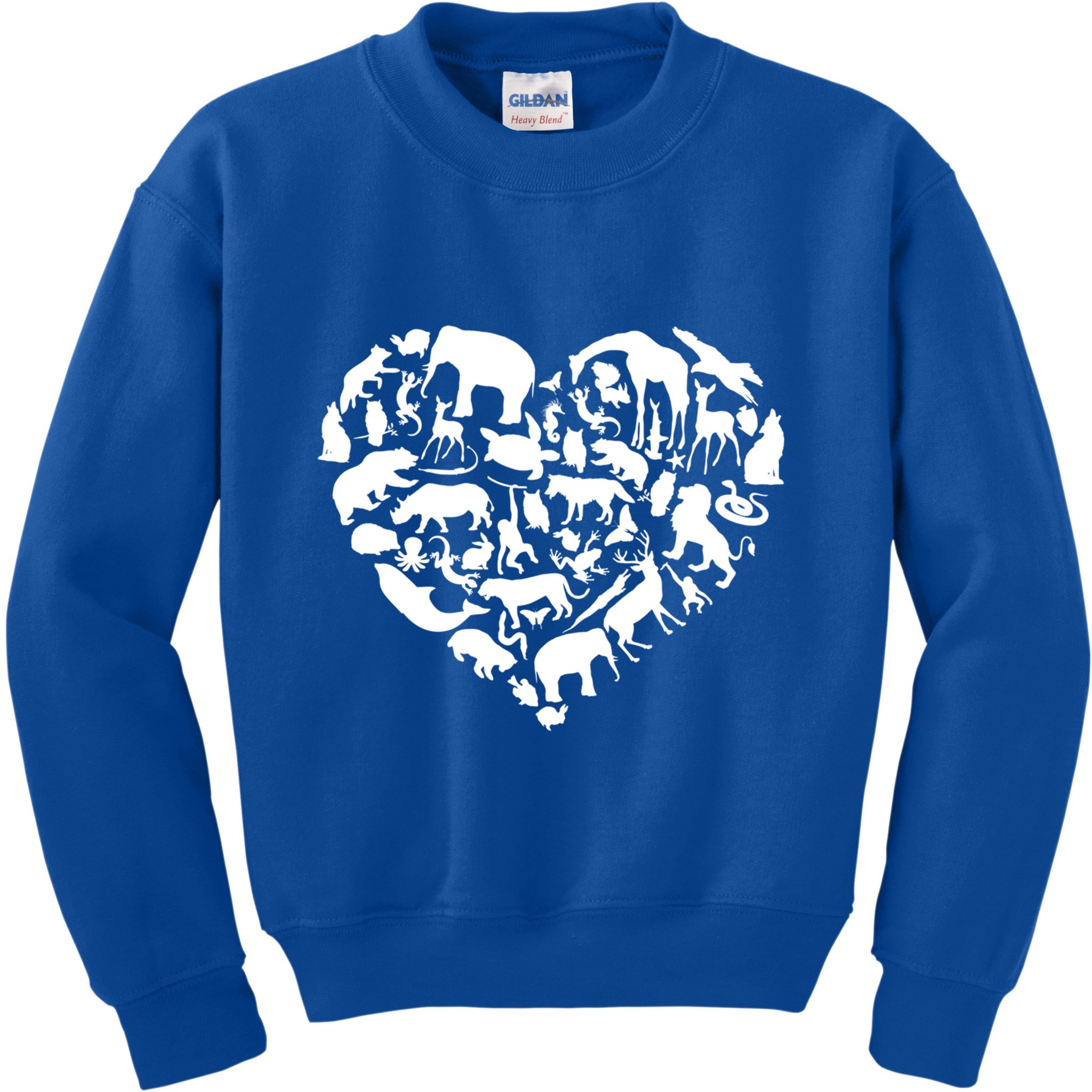 World Animals Day Love Heart Graphic Icon Planet Earth Day Funny Gift Kids Sweatshirt