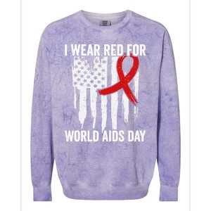 World Aids Day Hope Hiv Red Ribbon Aids Awareness Matching Cool Gift Colorblast Crewneck Sweatshirt