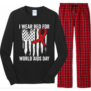 World Aids Day Hope Hiv Red Ribbon Aids Awareness Matching Cool Gift Long Sleeve Pajama Set