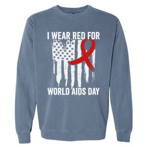 World Aids Day Hope Hiv Red Ribbon Aids Awareness Matching Cool Gift Garment-Dyed Sweatshirt