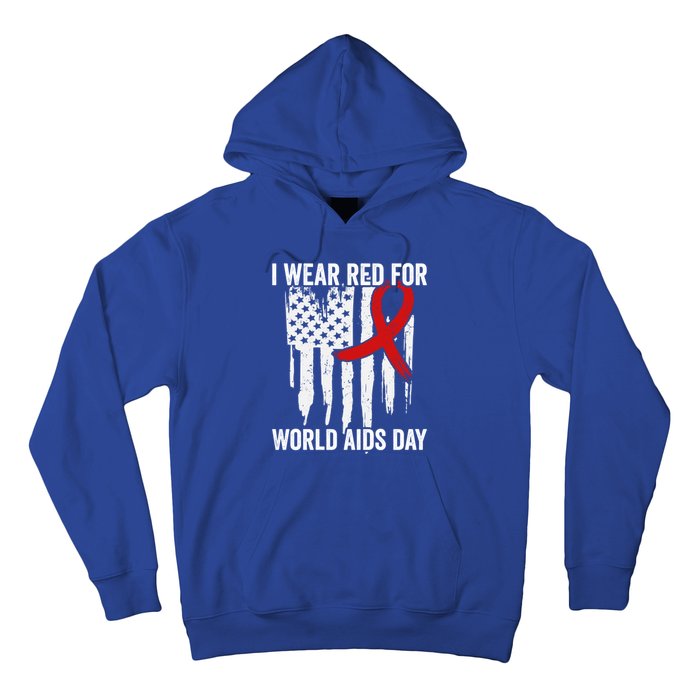 World Aids Day Hope Hiv Red Ribbon Aids Awareness Matching Cool Gift Hoodie