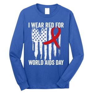 World Aids Day Hope Hiv Red Ribbon Aids Awareness Matching Cool Gift Long Sleeve Shirt