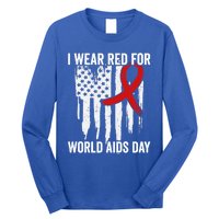 World Aids Day Hope Hiv Red Ribbon Aids Awareness Matching Cool Gift Long Sleeve Shirt