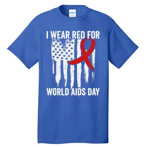 World Aids Day Hope Hiv Red Ribbon Aids Awareness Matching Cool Gift Tall T-Shirt