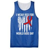 World Aids Day Hope Hiv Red Ribbon Aids Awareness Matching Cool Gift Mesh Reversible Basketball Jersey Tank