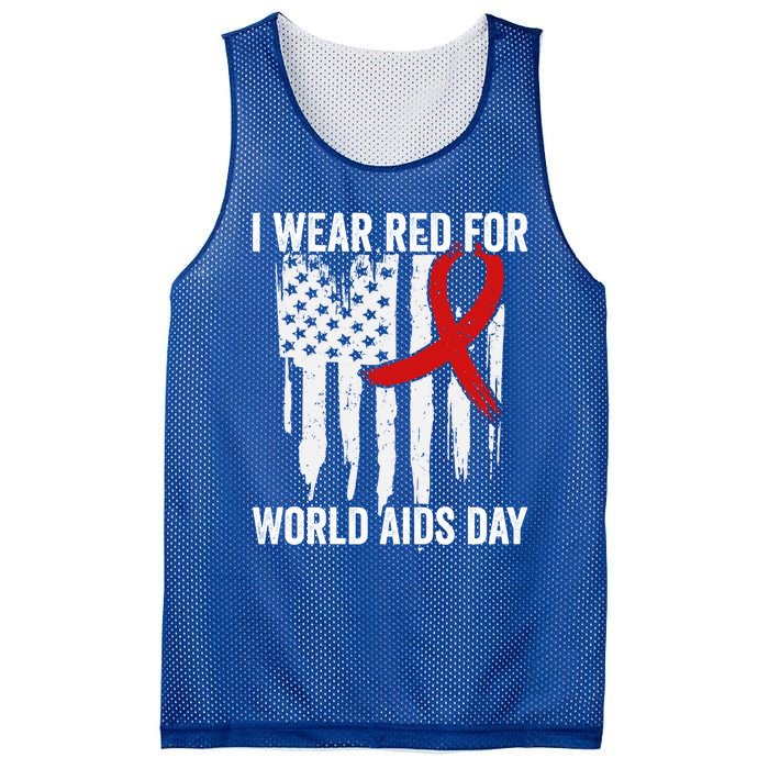 World Aids Day Hope Hiv Red Ribbon Aids Awareness Matching Cool Gift Mesh Reversible Basketball Jersey Tank