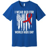 World Aids Day Hope Hiv Red Ribbon Aids Awareness Matching Cool Gift Premium T-Shirt