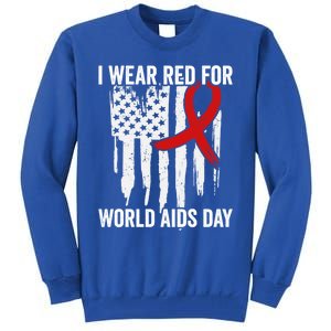 World Aids Day Hope Hiv Red Ribbon Aids Awareness Matching Cool Gift Tall Sweatshirt