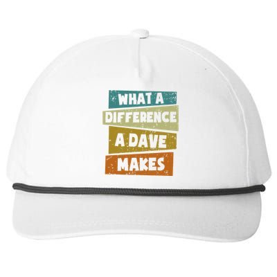 What A Difference A Dave Makes Snapback Five-Panel Rope Hat