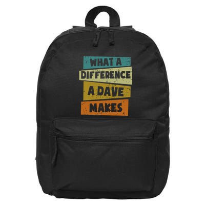 What A Difference A Dave Makes 16 in Basic Backpack