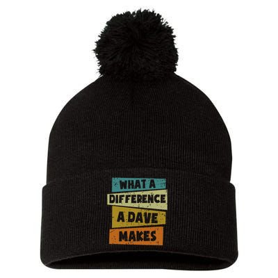 What A Difference A Dave Makes Pom Pom 12in Knit Beanie