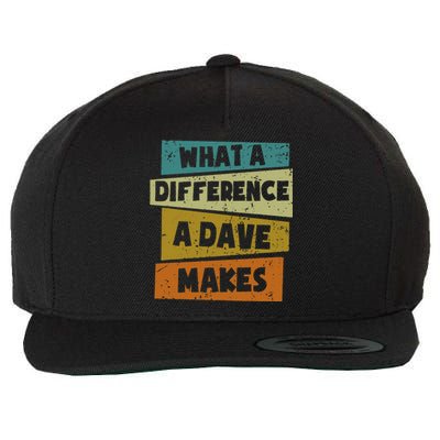 What A Difference A Dave Makes Wool Snapback Cap