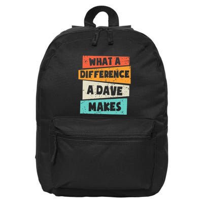 What A Difference A Dave Makes 16 in Basic Backpack