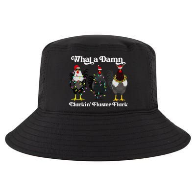 What A Damn Cluckin Fluster Fluck Funny Christmas Chicken Cool Comfort Performance Bucket Hat