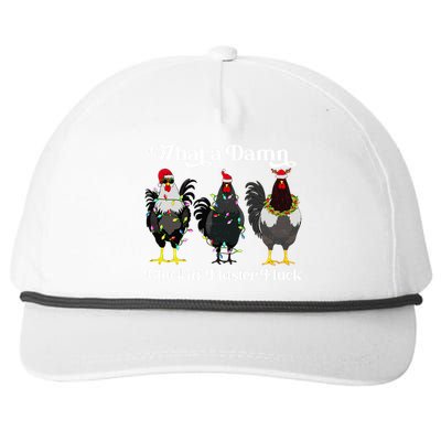 What A Damn Cluckin Fluster Fluck Funny Christmas Chicken Snapback Five-Panel Rope Hat