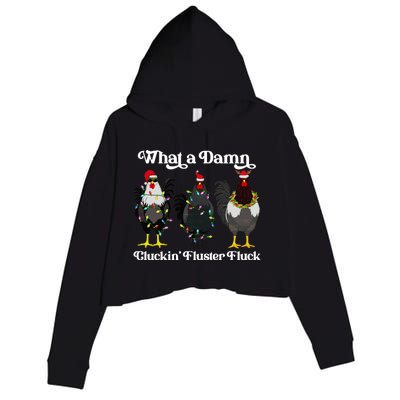 What A Damn Cluckin Fluster Fluck Funny Christmas Chicken Crop Fleece Hoodie