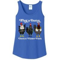 What A Damn Cluckin Fluster Fluck Funny Christmas Chicken Ladies Essential Tank