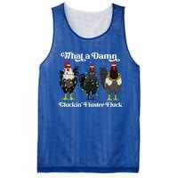 What A Damn Cluckin Fluster Fluck Funny Christmas Chicken Mesh Reversible Basketball Jersey Tank