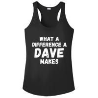 What A Difference A Dave Makes Funny Ladies PosiCharge Competitor Racerback Tank