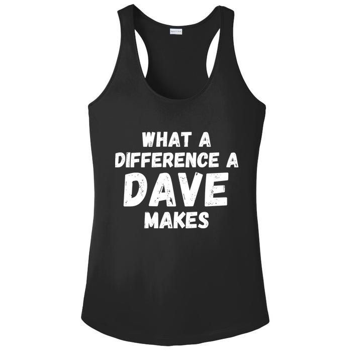 What A Difference A Dave Makes Funny Ladies PosiCharge Competitor Racerback Tank