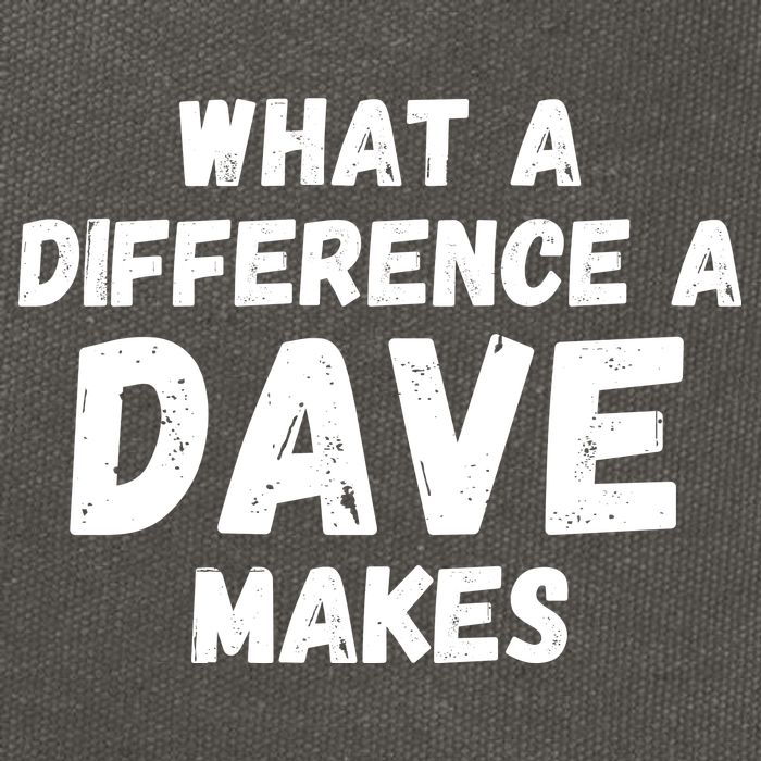 What A Difference A Dave Makes Funny Cotton Canvas Backpack