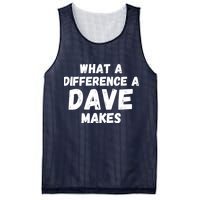 What A Difference A Dave Makes Funny Mesh Reversible Basketball Jersey Tank