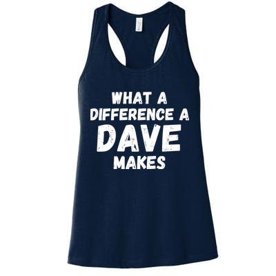 What A Difference A Dave Makes Funny Womens Tank Top