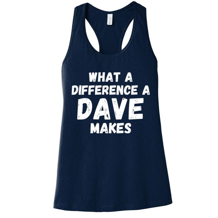 What A Difference A Dave Makes Funny Womens Tank Top