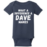 What A Difference A Dave Makes Funny Baby Bodysuit