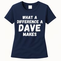 What A Difference A Dave Makes Funny Womens T-Shirt