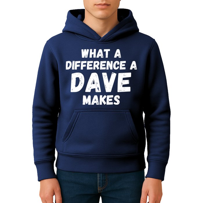 What A Difference A Dave Makes Funny Kids Hoodie