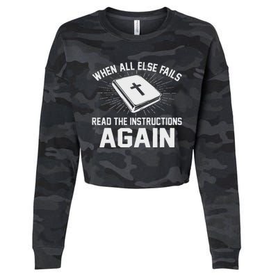 When All Else Fails Read The Instructionsagain Bible Cropped Pullover Crew