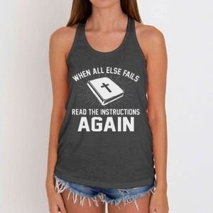 When All Else Fails Read The Instructionsagain Bible Women's Knotted Racerback Tank