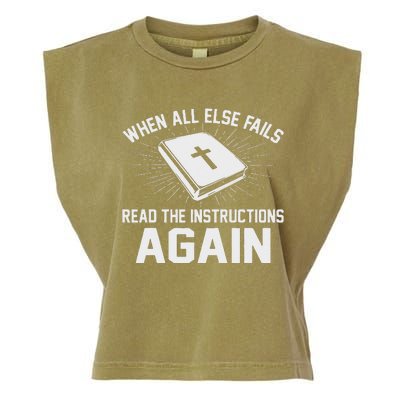 When All Else Fails Read The Instructionsagain Bible Garment-Dyed Women's Muscle Tee