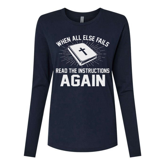 When All Else Fails Read The Instructionsagain Bible Womens Cotton Relaxed Long Sleeve T-Shirt