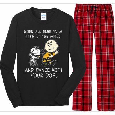 When All Else Fails Turn Up The Music & Dance With Your Dog Long Sleeve Pajama Set