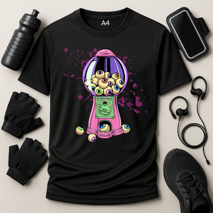 Weirdcore Aesthetic Eyeball Bubble Gumball Machine Halloween Cooling Performance Crew T-Shirt