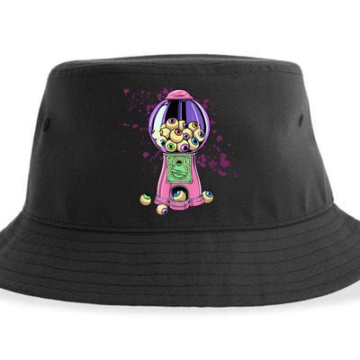 Weirdcore Aesthetic Eyeball Bubble Gumball Machine Halloween Sustainable Bucket Hat