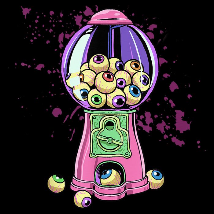 Weirdcore Aesthetic Eyeball Bubble Gumball Machine Halloween Button