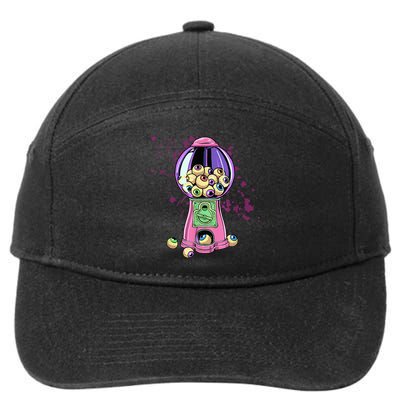 Weirdcore Aesthetic Eyeball Bubble Gumball Machine Halloween 7-Panel Snapback Hat