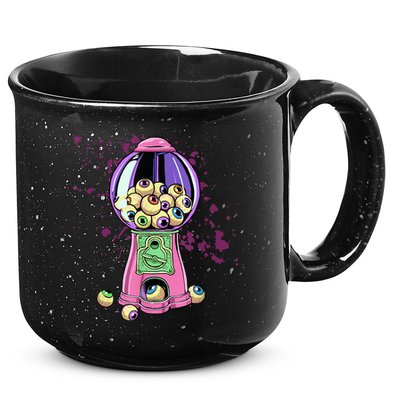 Weirdcore Aesthetic Eyeball Bubble Gumball Machine Halloween 15oz Campfire Ceramic Mug